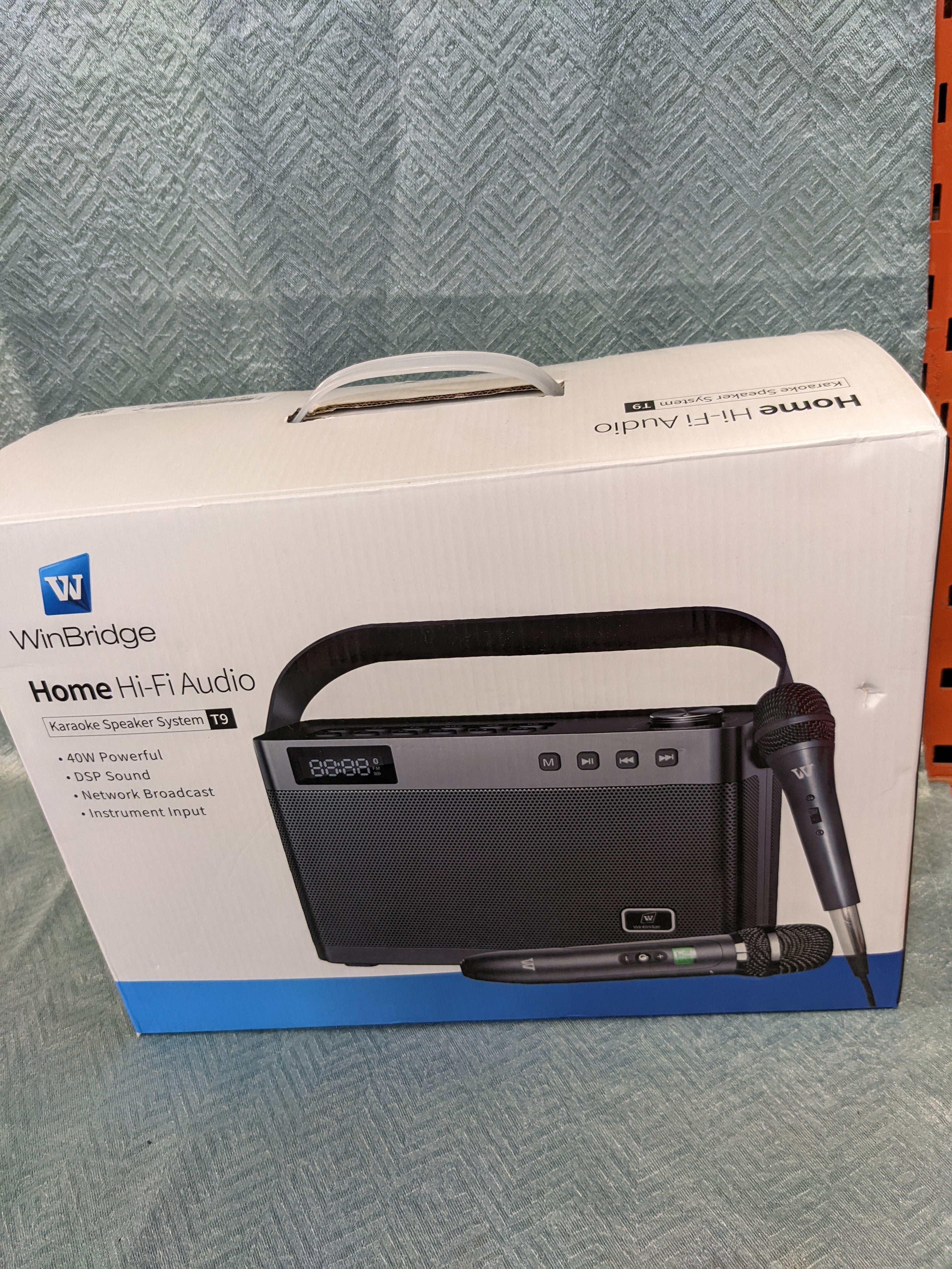W WINBRIDGE Karaoke Machine with Wireless Microphone, Bluetooth Portable PA Speaker System Built in Soundcard Remote Control with Guitar Input (7591830028526)